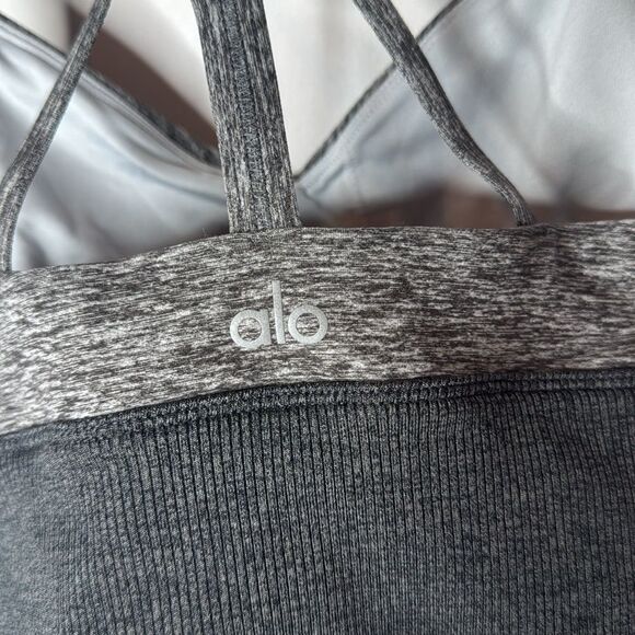 Alosoft Lavish Grey/Black Sports Bra. Size Small. - Picture 7 of 8